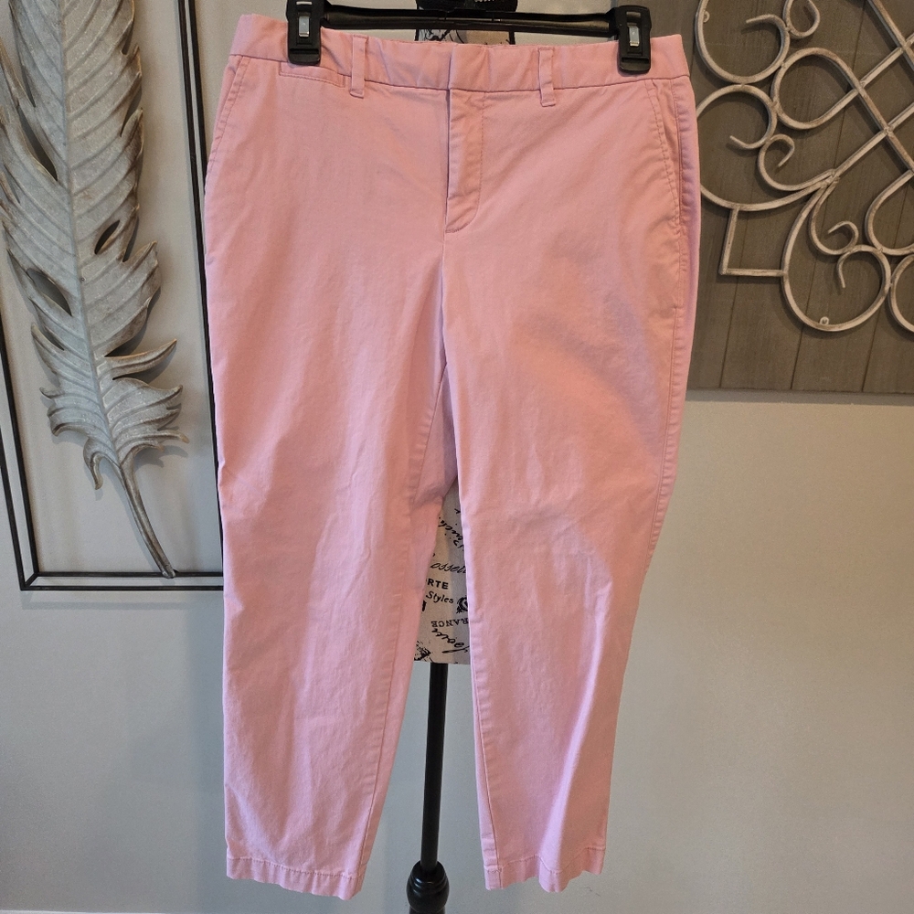 Pink Slim City Cropped Pants By Gap